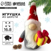 Набор для создания игрушки  из шерсти «Гномик с подарком» 9895481