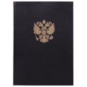 Книга учета 96 л., клетка, твердая, бумвинил, офсет, герб, А4 (200х290 мм), BRAUBERG, черная