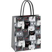 Пакет подарочный 18*23*10см MESHU «Cat pattern»,  глянцевая ламинация