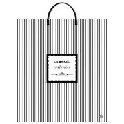 Пакет с пластиковой ручкой Классическая полоска 44х40 (100 мкм) ПВД, ТИКО (1уп-100шт)