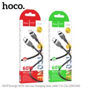 Кабель Type-C - Type-C HOCO X109, 2.0м, круглый, 3.0A 60W, силикон, цвет: чёрный