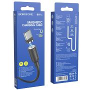 Кабель USB - Type-C Borofone BX41, 1.0м, круглый, 3.0A, силикон, магнитный, цвет: чёрный