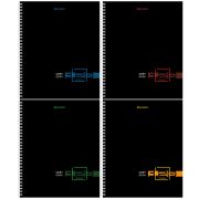 Тетрадь А5 120 л. BRAUBERG, гребень, клетка, твёрдая обложка, «Dark» (микс в спайке), 404450