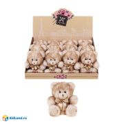 Мишка Пушистик 14см., инд. кор., беж., дисплей