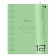 Тетрадь 12л., клетка BG «UniTone. Green», пластиковая прозрачная обложка