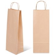 Пакет бумажный крафт « ПЗБМ » 15*39*8см под бутылку крученые ручки