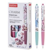 Ручка шариковая автоматическая « Hatber » Charm (Шарм) синяя 0,7мм, чернила на масляной основе, цветной пластиковый корпус, картонная упаковка(Автоматическая шариковая ручка для долгого и комфортного письма. Деликатные пастельные цвета корпуса. Лако
