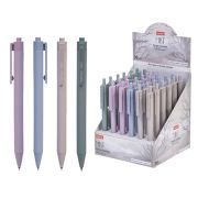 Ручка гелевая автоматическая « Hatber » Mist дымчато-синяя 0,5мм цветной матовый пластиковый корус, картонный дисплей(Автоматическая шариковая ручка с покрытием «SILK TOUCH» подходит любителям тонкого письма для повседневного использования дома, в у