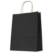 Пакет бумажный « ПЗБМ » 25*22*12см Black, крученые ручки