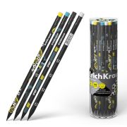 Чернографитный карандаш пластиковый ErichKrause Sport DNA, круглый, с ластиком, HB (в тубусе по 42 шт.)