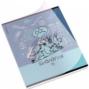Тетрадь общая ученическая с пластиковой обложкой на скобе ErichKrause Котоформулы, Биология, 48 листов, клетка