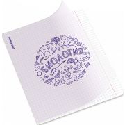 Тетрадь общая ученическая с пластиковой обложкой на скобе ErichKrause Chaos, Биология, 48 листов, клетка