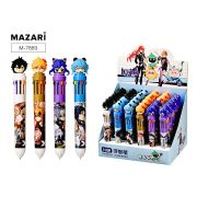 Ручка шариковая автоматическая АНИМЕ, 10-ти цв., пулевидный пиш. узел 0.7 мм, пластиковый корпус, 4 дизайна, картонный дисплей