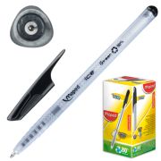 224431 GREEN ICE Ручка шариковая одноразовая, низкотекучие чернила, средняя толщина линии - 1мм, треугольный полупрозрачный корпус с отделкой под карбон, 80% переработанного пластика,  черная (10228020/270125/5013406/07    , КИТАЙ)