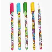 Ручка шариковая « Mazari » Doodles синяя 0,7мм, толщина письма 0,35мм, игольчатый пишущий узел, чернила на масляной основе, цветной корпус, 3 дизайна, сменный стержень 128мм, картонный дисплей, 10131010/181022/3460217