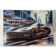 Альбом для рисования A4, 24л., обложка - мелованный картон, блок - офсет, на скрепке
