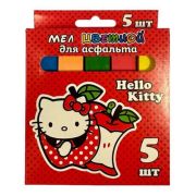 74748 Мел цветной Hello Kitty, для асфальта, JUMBO, 5 шт. в картонной упаковке с европодвесом