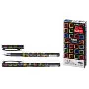 Ручка гелевая « Basir » Mosaic черная 0,5мм, толщина письма 0,25мм, игольчатый наконечник, рифленый держатель, корпус чёрного цвета с цветным рисунком-квадраты, картонная упаковка, 10013160/051021/0613123