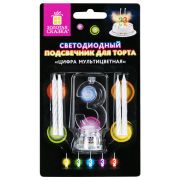 Цифра-подсвечник «3» светодиодная, ЗОЛОТАЯ СКАЗКА, в наборе 4 свечи 6 см, 1 батарейка, 591426
