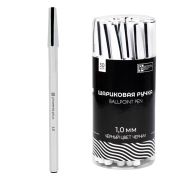 Ручка шариковая арт. 53277 / 30 ЧЁРНЫЙ (ПВХ тубус, 30 шт., ассорти, неавтоматическая, 8х150 мм, цвет корпуса: белый, материал корпуса: полипропилен, покрытие корпуса: глянцевое непрозрачное, 1.0 мм, цвет чернил: черный, стержень: одноразовый).