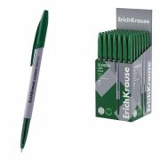Ручка шариковая ErichKrause Slender® Stick Grey 0.7, Super Glide Technology, цвет чернил зеленый (в коробке по 50 шт.)