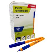 Ручка шариковая  INTELLIGENT DF-15 (син) 1,0мм, трехгранный оранжево-синий корпус, с резиновым грипом, в к/к (50/1000/4000)