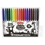 Фломастеры Creativiki ПРОСТО классические 18 цв. кругл. корп. стандартные ПВХ чехол