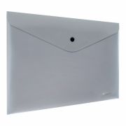 Папка-конверт с кнопкой СЕРЕБРИСТАЯ BRAUBERG «SILVER», А4, непрозрачная, ПРОЧНАЯ 0,2 мм, 272884