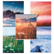 Тетрадь А5 96 л.  скоба, клетка, обложка картон, «Calm» (микс в спайке), 404435