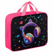 Папка на молнии с ручками BRAUBERG А4, 1 отделение, полиэстер, 80 мм, «Headphones», 273302