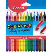 984744 COLOR'PEPS Набор для рисования, 12 фломастеров + 15 цветных карандашей из ударопрочного грифе