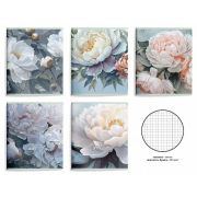 Тетрадь 96 л. А5 кл. скреп. офс. LOREX FLOWER VIEW мел. карт. запечатка форзаца, soft touch, фольга