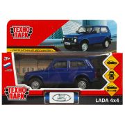 Машина металл LADA 4x4 12 см, двери, багаж, инерц, синий, кор. Технопарк в кор.2*36шт
