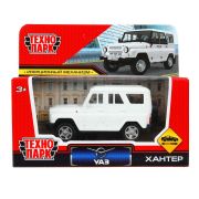 Машина металл UAZ ХАНТЕР длина 10,5 см, инерция, белый, кор. Технопарк в кор.2*36шт