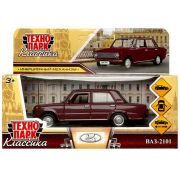 Машина металл ваз-2101  длина 12 см, двери, багаж, инерц, фиолетовый, кор. Технопарк в кор.2*36шт