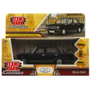 Машина металл ваз-2101  длина 12 см, двери, багаж, инерц, черный, кор. Технопарк в кор.2*36шт