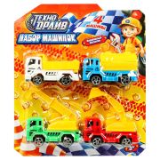 Набор машинок инерция, 4шт, в ассортименте, блист.23*20*3,5см ТЕХНОДРАЙВ в кор.2*108наб