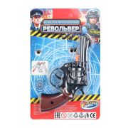 Револьвер для стрельбы пистонами 8 зарядов, блист.14,5*23*3см ИГРАЕМ ВМЕСТЕ в кор.2*144шт