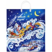 Пакет ПЭ с пластмассовыми ручками 40х44+10см (100)¶(Стартап), ламинированный Интерпак(1уп-10/100)