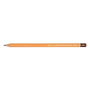 Карандаш чернографитный KOH-I-NOOR 1500, 1шт., 3B, без резинки, корпус желтый, заточенный, 150003B01