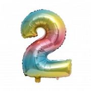 Шар Цифра 2 «28» Радужный 70см