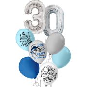Набор шаров Букет 8 шаров 30 лет СДР муж (2фольги+3латекс с рис+3латекс б/рис)