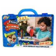 Конструктор - мозайка с шуруповёртом, 249 деталей