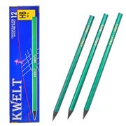 Карандаш ч/гр « KWELT » HB с ластиком, шестигранный, пластиковый, цвет корпуса - зеленый, заточенный, картонная упаковка, европодвес