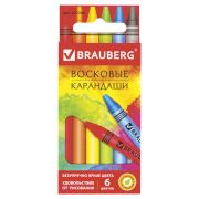 Восковые карандаши BRAUBERG «Академия» 6цв, 227282