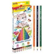 Карандаши « deVente » Cosmo Trio 18цв трехгранные, деревянные, картонная упаковка, европодвес