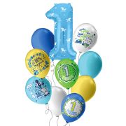 Набор шаров Букет 10 шаров Годик мальчик (1фольга+5 латекс/рис+4латекс б/рис)