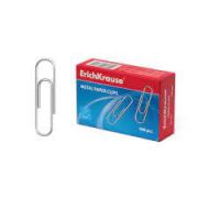 Скрепки металлические оцинкованные ErichKrause®, 50мм (коробка 100 шт.)