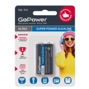 Батарейка GoPower алкалиновая 9V 6LR61 (крона)