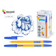 Ручка шариковая MERO, СИНЯЯ, игольчатый пиш.узел 0.8мм, корпус пластиковый шестигранный оранжевый, cменный стержень 137мм, картонная упаковка